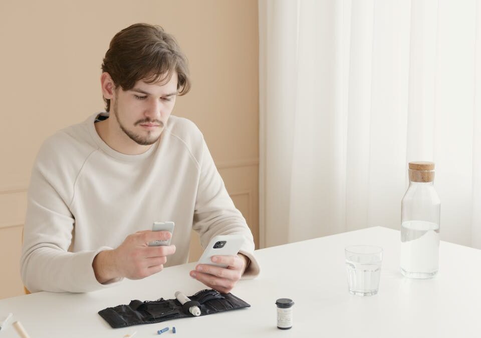 Man in White Crew Neck Long Sleeve Shirt Holding White Ceramic Mug