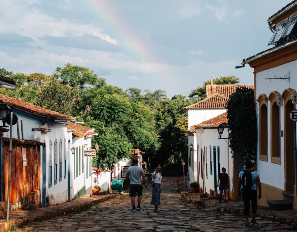 Cobblestone Street in Tiradentes in Brazil