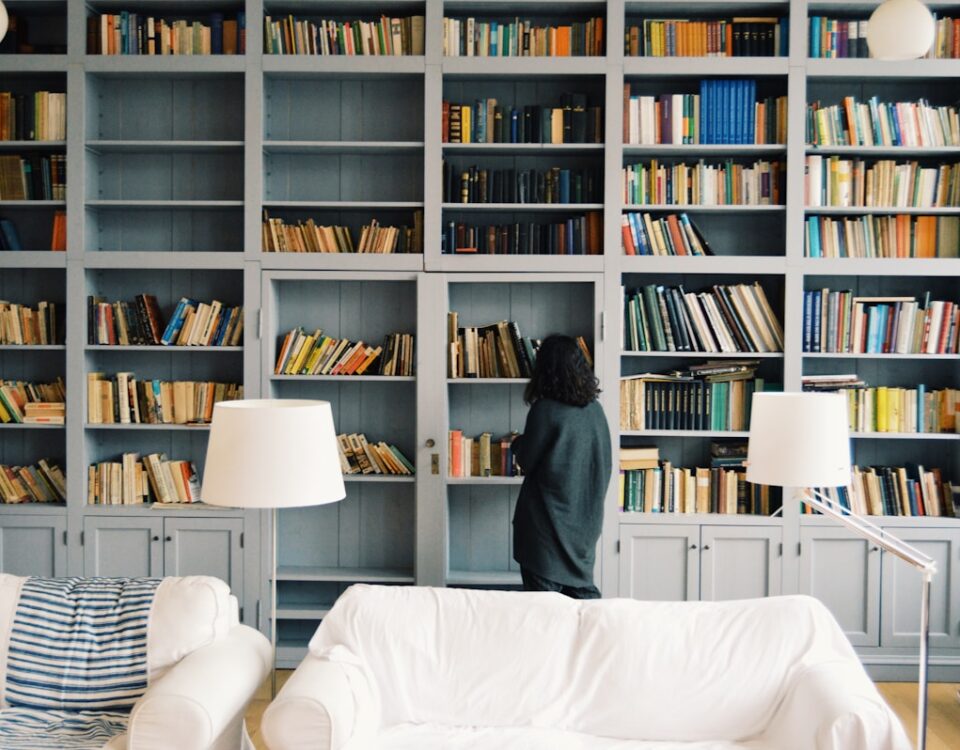 woman finding some book to read